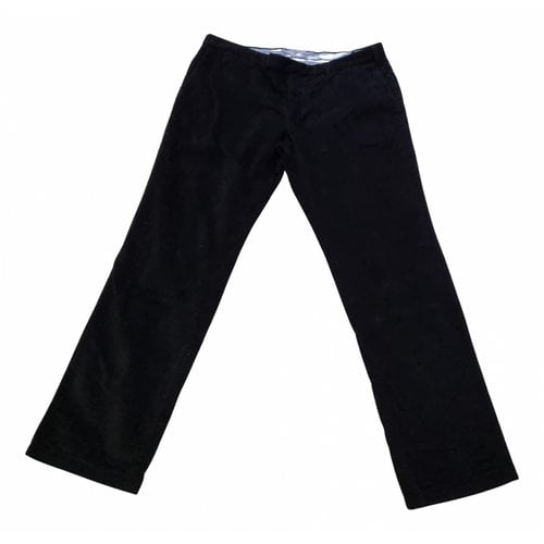 Pre-owned Polo Ralph Lauren Velvet Trousers In Black