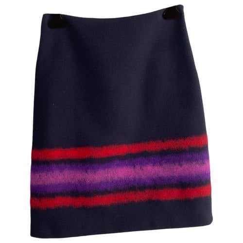 Pre-owned Bottega Veneta Wool Mid-length Skirt In Blue