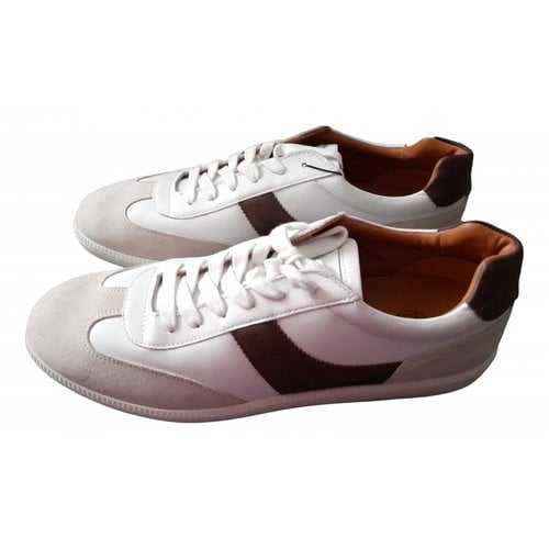 Pre-owned Massimo Dutti Leather High Trainers In White
