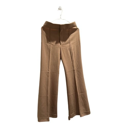 Pre-owned Chloé Wool Large Pants In Brown
