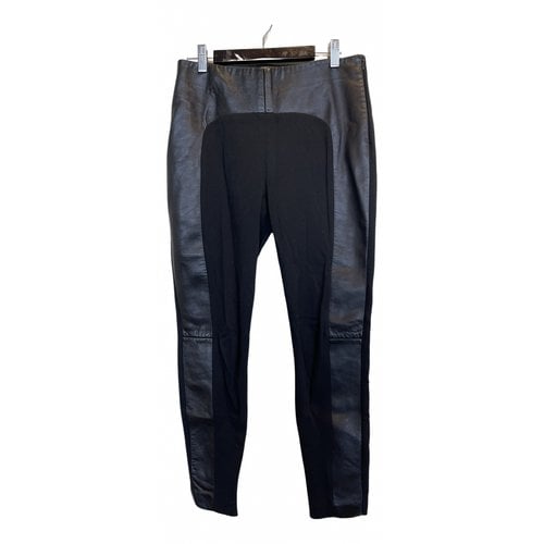Pre-owned Ports 1961 Leather Leggings In Black