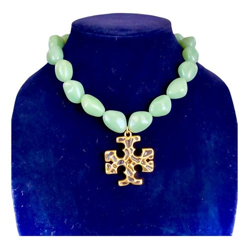 Pre-owned Tory Burch Necklace In Green