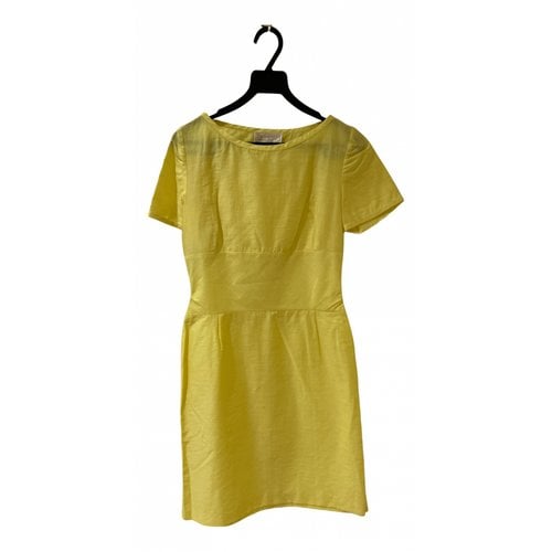 Pre-owned Burberry Linen Mini Dress In Yellow