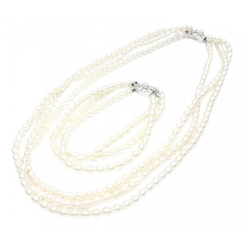 Pre-owned Mikimoto Silver Necklace In White