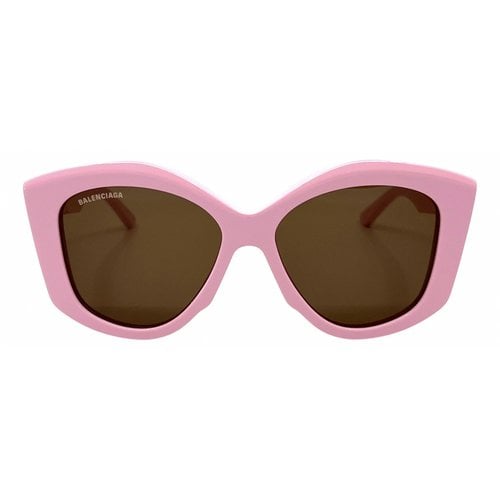 Pre-owned Balenciaga Oversized Sunglasses In Pink