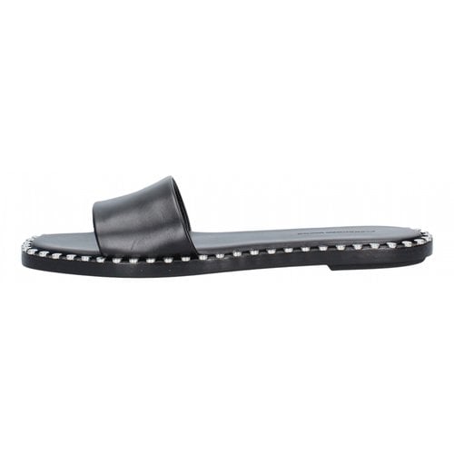 Pre-owned Alexander Wang Leather Mules In Black