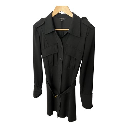 Pre-owned Massimo Dutti Wool Mini Dress In Black