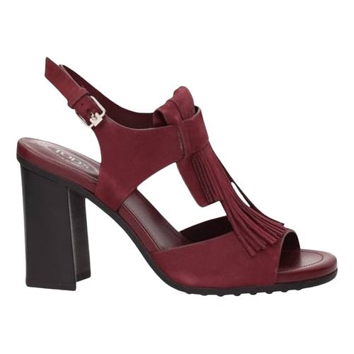 Pre-owned Tod's Mules In Burgundy