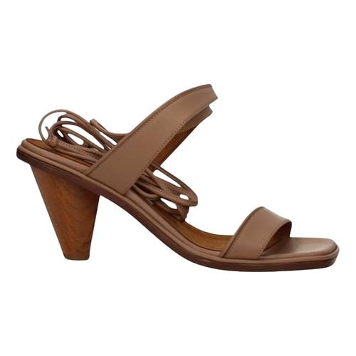 Pre-owned Stella Mccartney Vegan Leather Sandal In Brown