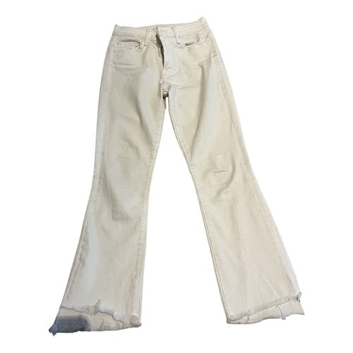 Pre-owned Mother Mstraight Pants In White