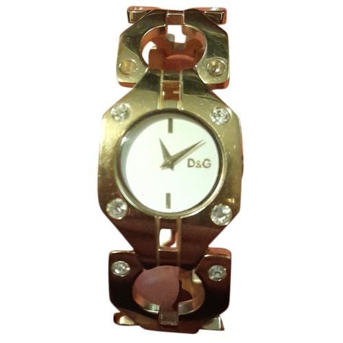 Pre-owned D&g Watch In Gold