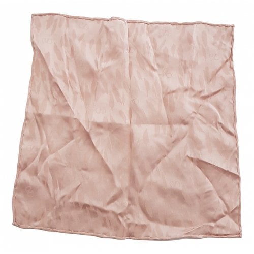 Pre-owned Valentino Silk Scarf In Pink