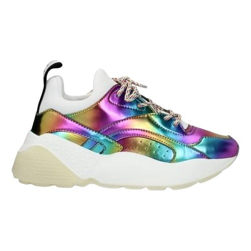 Pre-owned Stella Mccartney Vegan Leather Trainers In Multicolour
