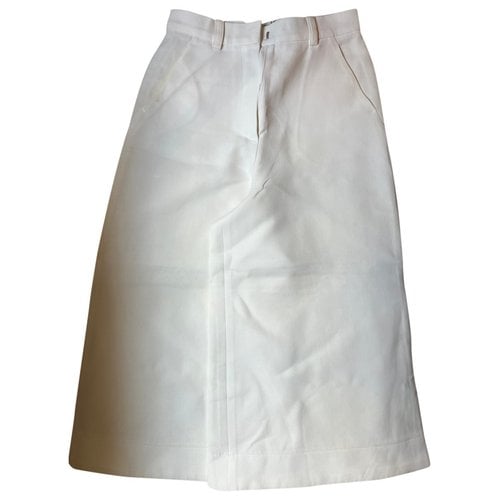 Pre-owned Fendi Cloth Large Pants In White