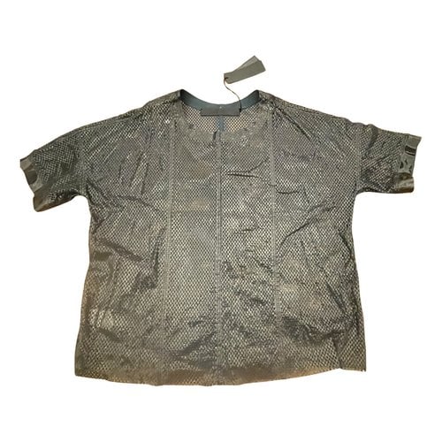 Pre-owned Drome Leather T-shirt In Silver