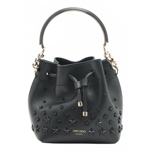 Pre-owned Jimmy Choo Leather Handbag In Black