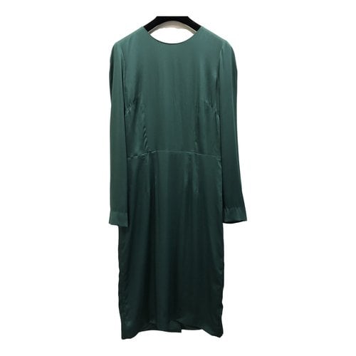 Pre-owned Acne Studios Silk Mid-length Dress In Green