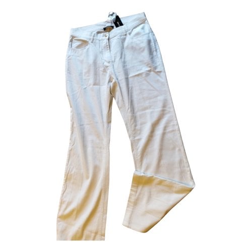 Pre-owned Elena Miro' Trousers In White