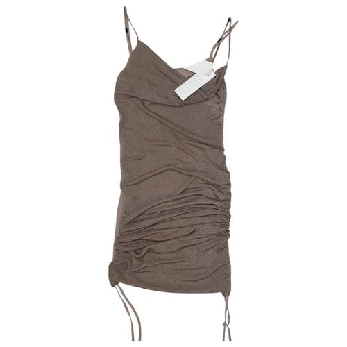 Pre-owned Dion Lee Glitter Mid-length Dress In Beige