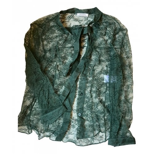 Pre-owned Nina Ricci Lace Blouse In Green