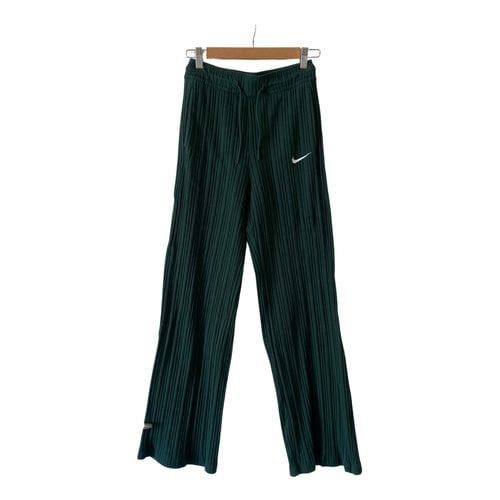 Pre-owned Nike Straight Pants In Green