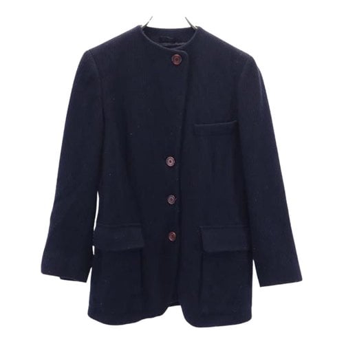 Pre-owned Emporio Armani Wool Coat In Navy