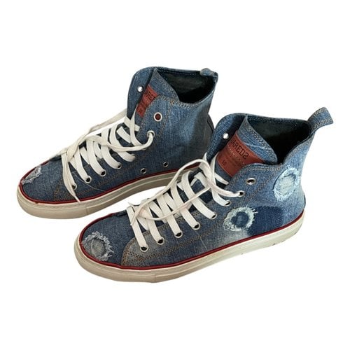 Pre-owned Dsquared2 High Trainers In Blue