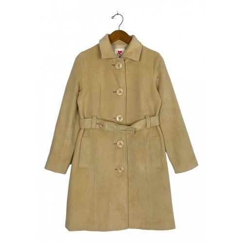 Pre-owned Courrã¨ges Wool Trench Coat In Brown