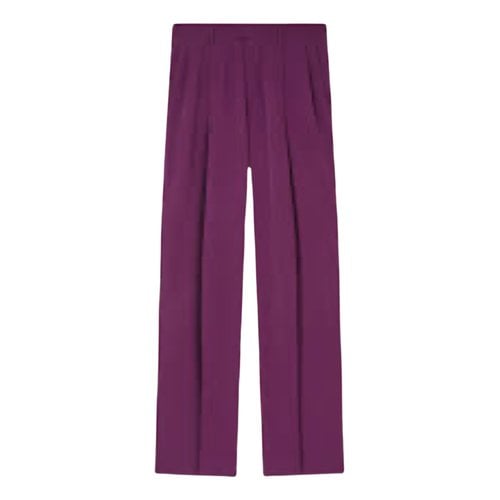 Pre-owned Versace Wool Trousers In Purple