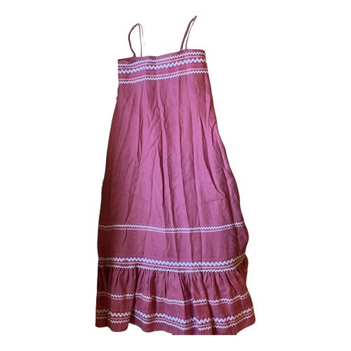 Pre-owned Lisa Marie Fernandez Linen Maxi Dress In Pink