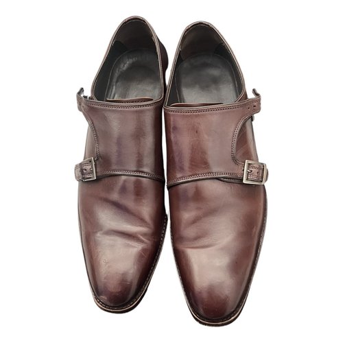 Pre-owned John White Leather Flats In Brown
