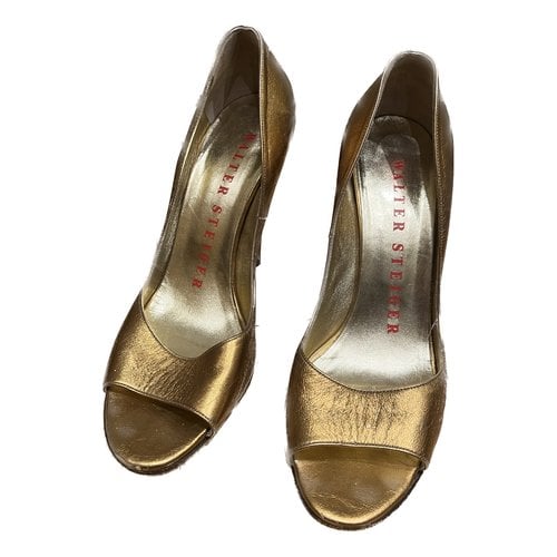 Pre-owned Walter Steiger Leather Heels In Gold