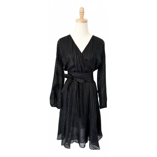 Pre-owned Massimo Dutti Silk Mid-length Dress In Black