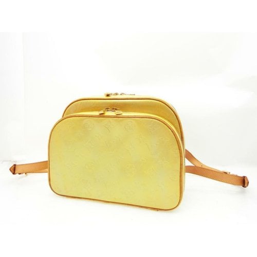 Pre-owned Louis Vuitton Murray Patent Leather Backpack In Yellow