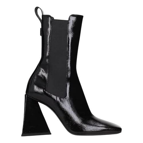 Pre-owned Attico Leather Ankle Boots In Black