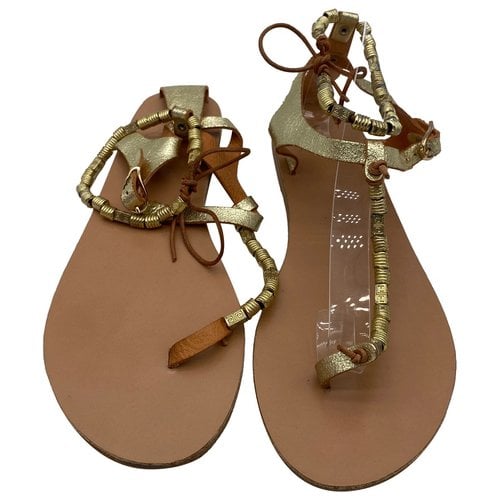 Pre-owned Ancient Greek Sandals Leather Sandal In Gold