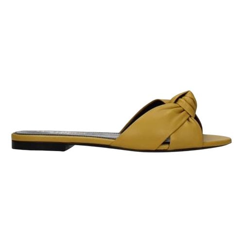 Pre-owned Saint Laurent Leather Mules In Yellow