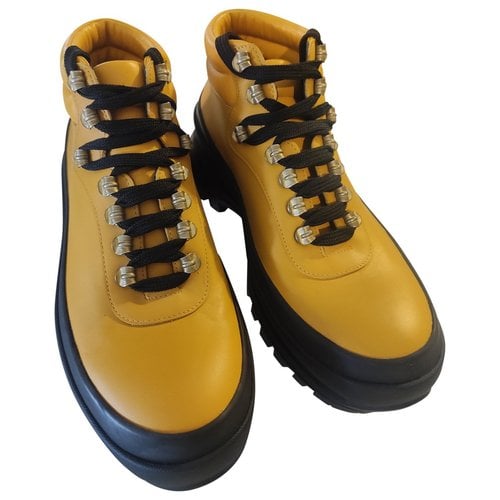 Pre-owned Jil Sander Leather Ankle Boots In Yellow