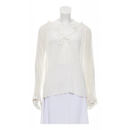 Pre-owned Ramy Brook Silk Tunic In White