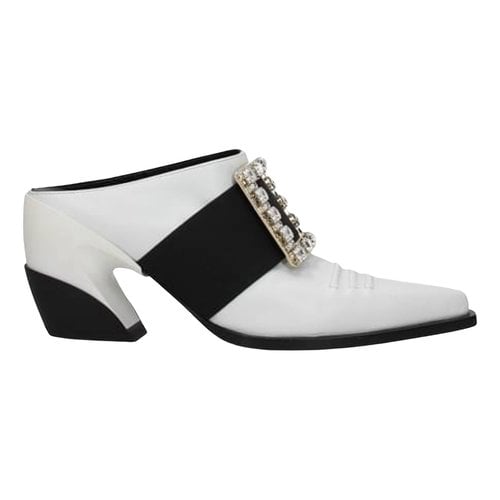 Pre-owned Roger Vivier Leather Mules In White