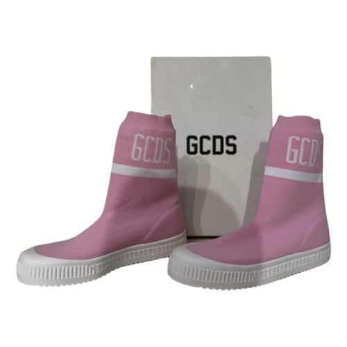 Pre-owned Gcds Cloth Ankle Boots In Pink
