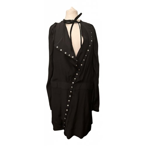Pre-owned Jc De Castelbajac Silk Mid-length Dress In Black