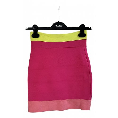 Pre-owned Herve Leger Mini Skirt In Multicolour