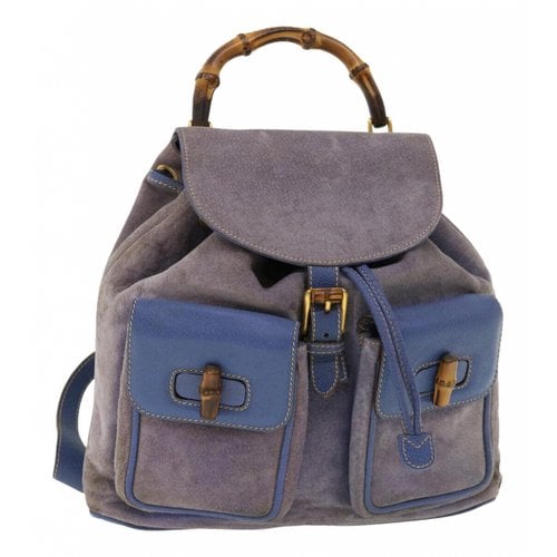 Pre-owned Gucci Backpack In Blue