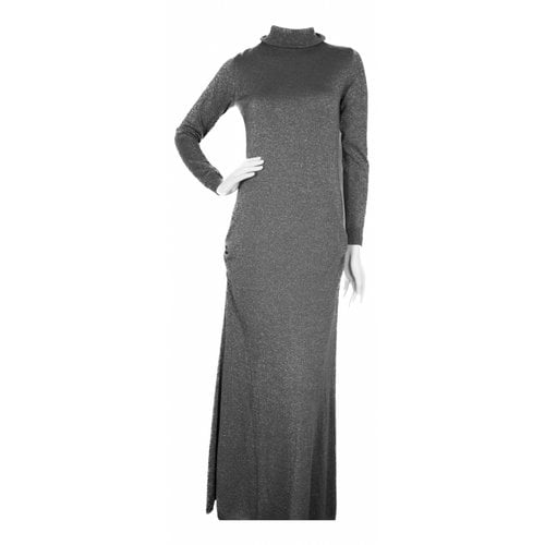 Pre-owned Max Mara Wool Maxi Dress In Grey
