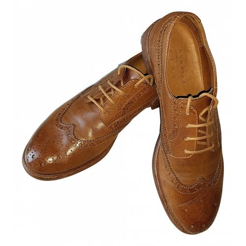 Pre-owned Won Hundred Leather Lace Ups In Brown