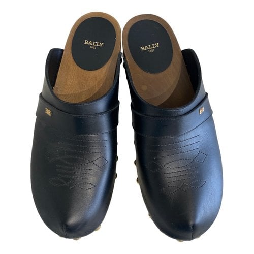 Pre-owned Bally Leather Mules & Clogs In Black