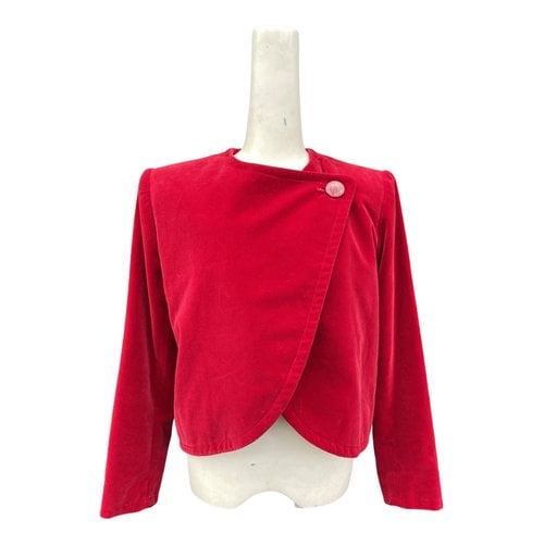 Pre-owned Lanvin Velvet Short Vest In Red