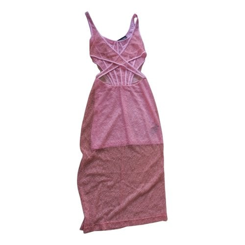 Pre-owned David Koma Lace Mid-length Dress In Pink