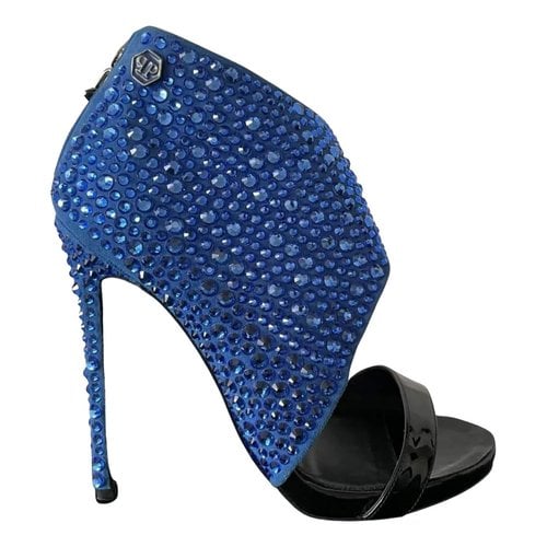 Pre-owned Philipp Plein Leather Sandal In Blue
